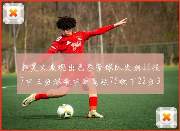 郭昊文表现出色尽管球队失利11投7中三分球命中率高达75砍下22分3篮板3助攻